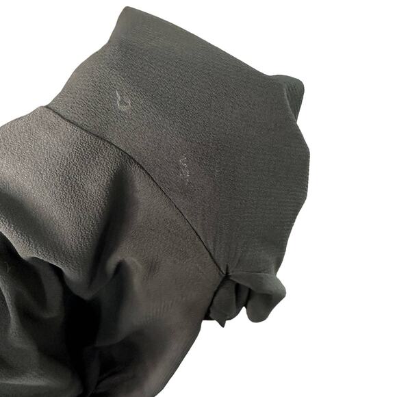 GIBSON Womens Large Black Three Quarter Cuffed Wrist Sleeve Twist Hem Bubble Top - Picture 4 of 8